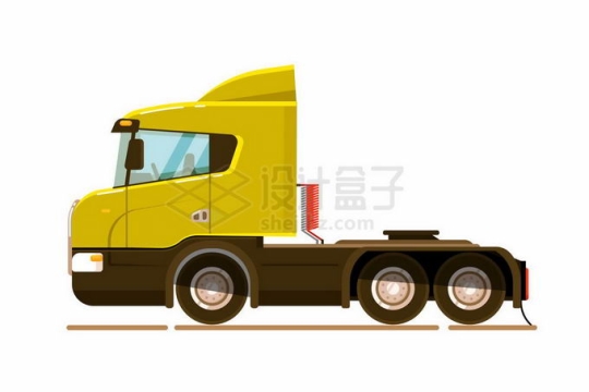 黄色重型卡车头侧面图1282442矢量图片免抠素材
