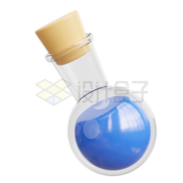 装满蓝色液体的卡通玻璃瓶烧瓶2165638PSD免抠图片素材