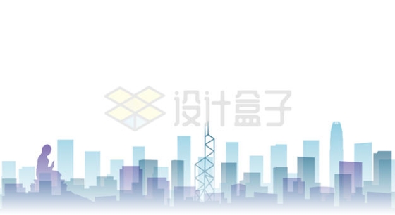 香港城市地平线剪影图案5083828矢量图片免抠素材