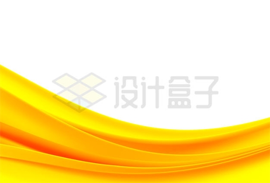 黄色丝绸曲线边框装饰8227639矢量图片免抠素材