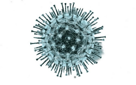蓝色3D病毒病原体png图片免抠素材