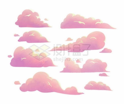 各种粉色卡通云朵彩云1032548矢量图片免抠素材