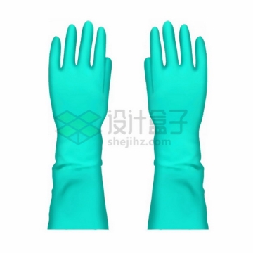 蓝绿色的橡胶手套png免抠图片素材