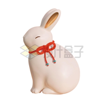 兔年一只趴着的陶瓷玉兔小兔子3D模型1387681矢量图片免抠素材