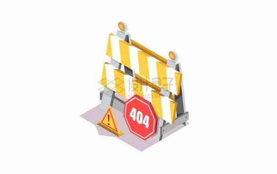 2.5D风格维修标志404错误页面png图片免抠矢量素材
