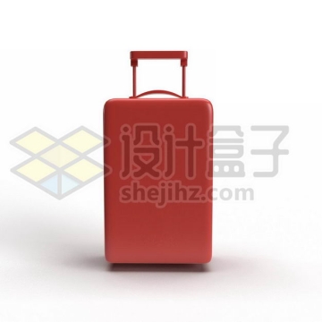 3D立体风格红色拉杆箱行李箱网红旅行箱正面图6068169PSD图片免抠素材