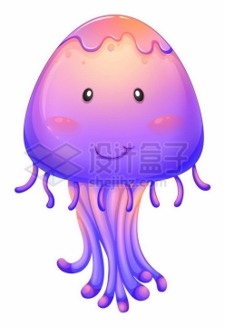 超可爱的紫色卡通水母261786png矢量图片素材