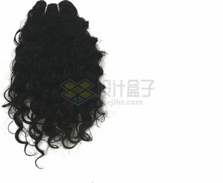 女性黑色卷发造型发型png免抠图片素材
