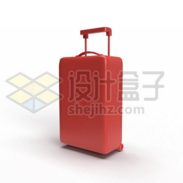 3D立体风格红色拉杆箱行李箱网红旅行箱侧前方图1509048PSD图片免抠素材