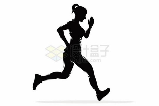 正在跑步的奔跑者女孩剪影6041764矢量图片免抠素材免费下载