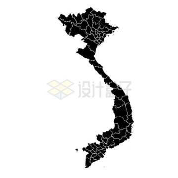 黑色的越南行政地图2492839矢量图片免抠素材