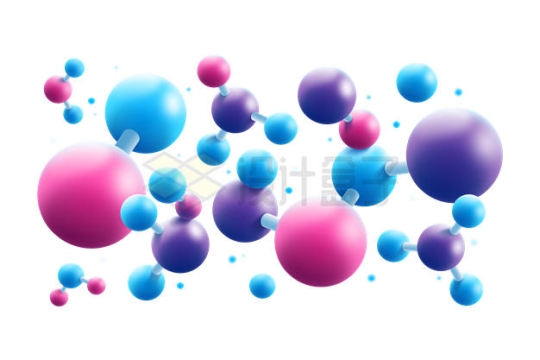各种彩色小球组成的3D分子结构示意图8336021矢量图片免抠素材
