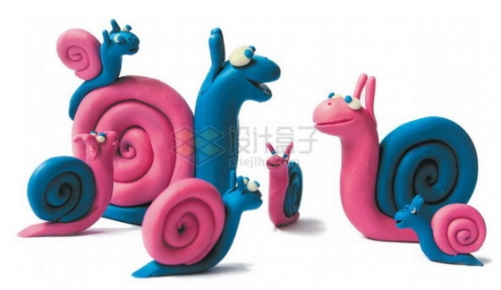 橡皮泥手工制作可爱动物之蜗牛png图片素材