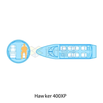 豪客400XP公务喷气机商务客机内部座舱座位布局图1159768矢量图片免抠素材