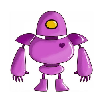 紫色卡通智能小机器人377202png图片免抠素材