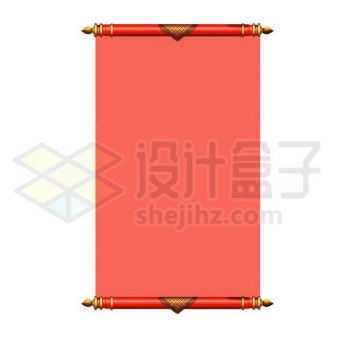 红色中国风卷轴文本框信息框1630971图片素材下载