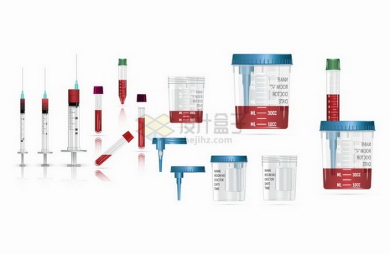 抽血针筒血液采集管和血液存储处理容器装置医疗用品png图片免抠矢量素材