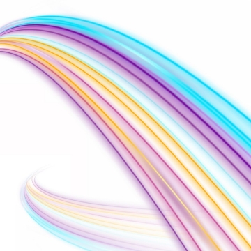 七彩虹色的发光曲线线条装饰224166png图片素材
