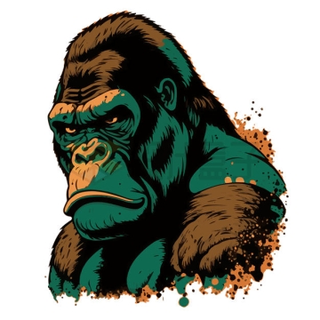 愤怒的大猩猩金刚漫画插画9548190矢量图片免抠素材