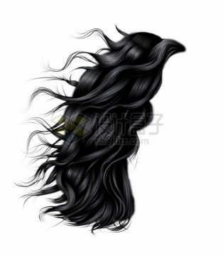 飘逸的女性长发卷发造型发型png免抠图片素材