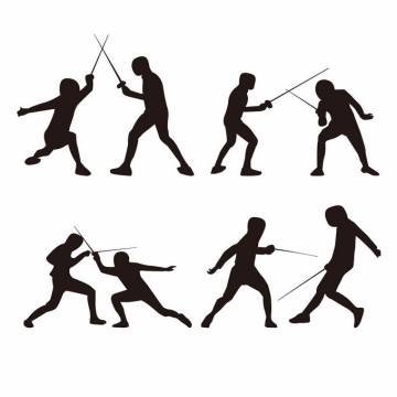 4组击剑运动员奥运会人物剪影3790817矢量图片免抠素材