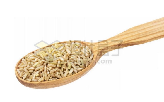 木头勺子里的糙米红米五谷杂粮粗粮美味美食6975458图片免抠素材