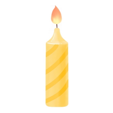 黄橙色条纹的生日蜡烛7964301png图片素材