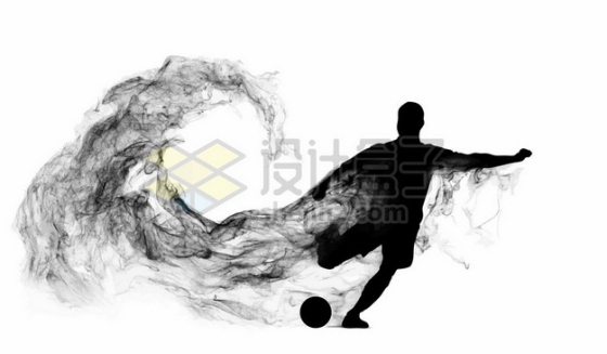抽象创意足球运动员踢足球剪影烟雾效果594115图片素材