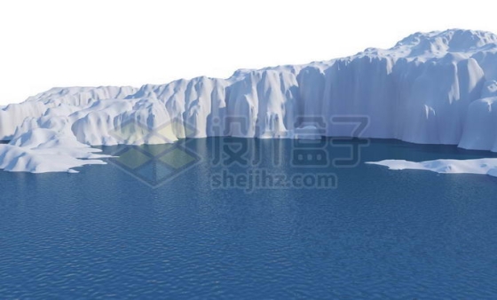 厚厚积雪覆盖的冰川雪山冰山和大海5476289PSD免抠图片素材