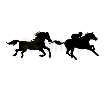 奔跑的马儿骑马的骑士剪影9978529矢量图片免抠素材