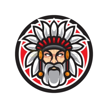 卡通印第安人酋长头像9004161矢量图片免抠素材
