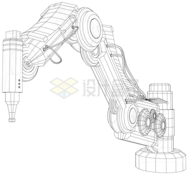 线条风格工业机器人机械手臂线稿图4313616矢量图片免抠素材