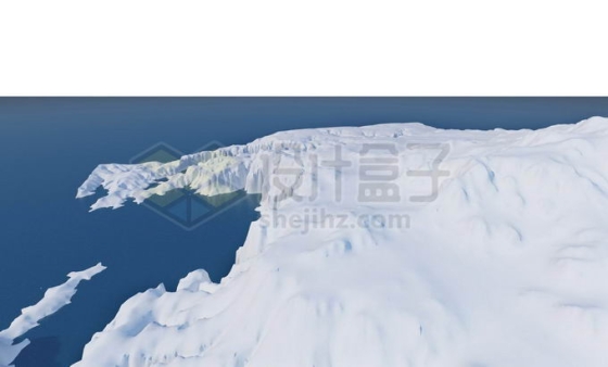 厚厚积雪覆盖的冰川雪山冰山和大海以及峡湾3382710PSD免抠图片素材