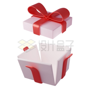 打开的白色礼物盒3D模型6874107PSD免抠图片素材