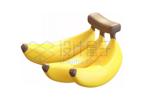 3根卡通香蕉美味水果3D模型1761709PSD免抠图片素材