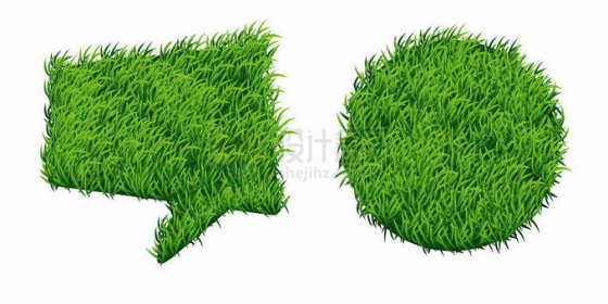 绿色草坪草原草地对话框和圆形文本框信息框3621725矢量图片免抠素材免费下载