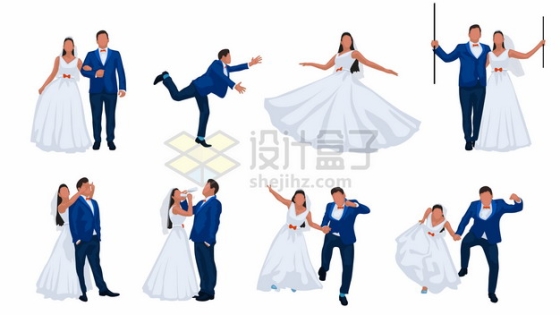 情侣结婚拍婚纱照摆pose集锦424462png矢量图片素材