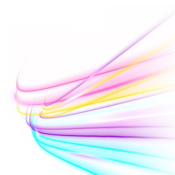 绚丽的七彩虹色发光曲线线条装饰567861png图片素材