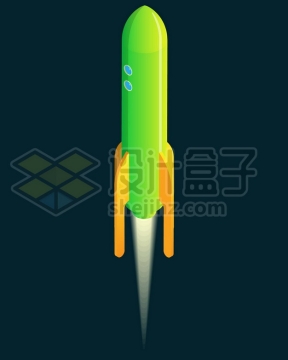 起飞阶段的绿色卡通小火箭532228图片免抠矢量素材