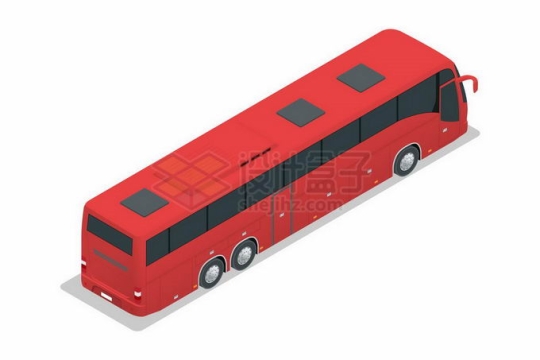2.5D风格红色大巴车长途客车5469938矢量图片免抠素材