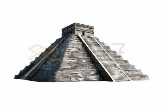 墨西哥太阳金字塔风景写实风格水彩插画8717817矢量图片免抠素材免费下载