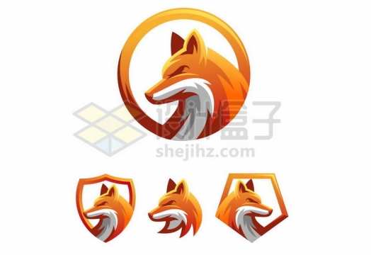 4款狐狸创意logo设计方案1166020图片免抠素材