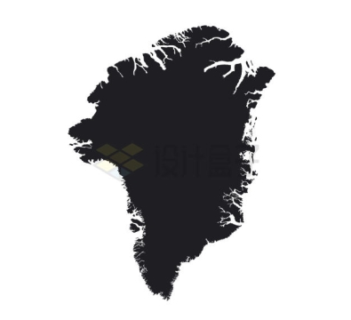 黑色的格陵兰岛地图8135060矢量图片免抠素材