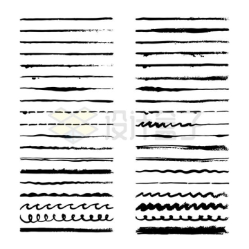 All kinds of brush drawing black lines wavy line segmentation line 2757451 vector picture cut free material