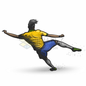 踢足球的球员彩绘漫画插画508451png图片素材