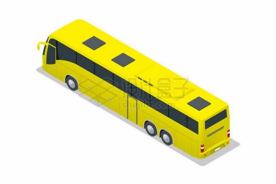 2.5D风格黄色大巴车长途客车6201554矢量图片免抠素材