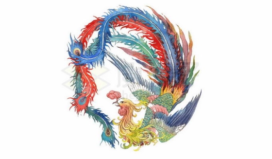 中国传统神鸟绚丽羽毛的凤凰3810896免抠图片素材