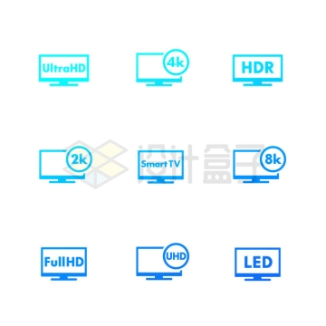Ultra HD 4K高清视频HDR电视机显示器图标7026306矢量图片免抠素材