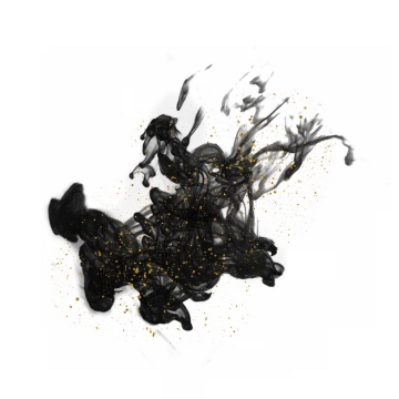 带金粉的黑色墨汁烟雾效果235605png图片素材