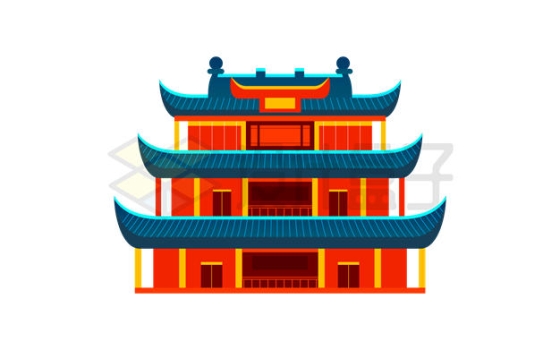 中国风阁楼传统建筑物插画1943315矢量图片免抠素材